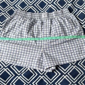 Blue and White Checkered Shorts